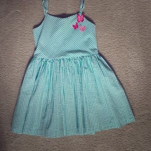 Gymboree butterfly green striped dress size 6